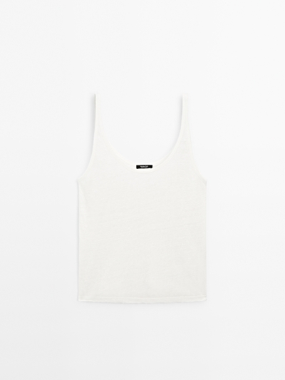 Zara Топ на бретелях из 100% льна