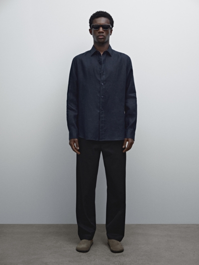 Zara Рубашка SLIM FIT из 100% льна