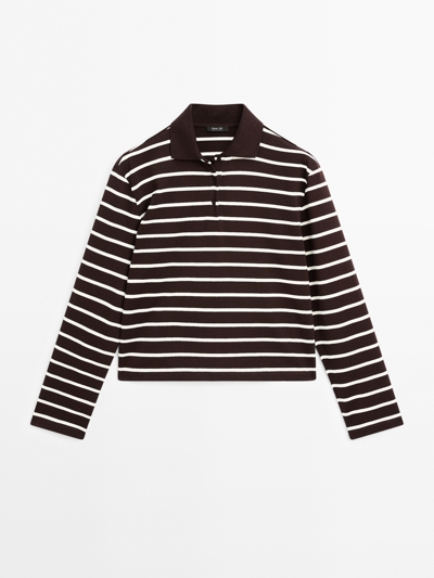 Zara Поло из 100% хлопка в полоску