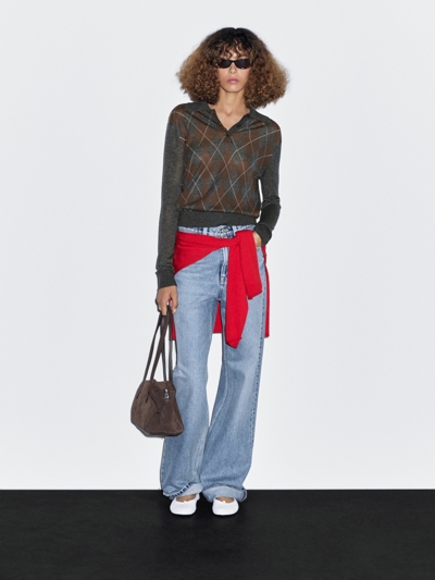 Zara Свитер-поло с деталями ромбов