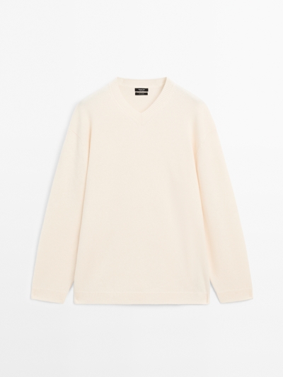 Zara Свитер с крупным воротником V из кашемира