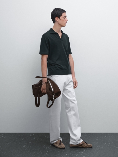 Zara Поло с V-образным вырезом вязаное или кружевное