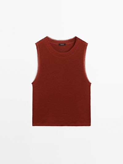 Zara Майка без рукавов с двойной обвязкой