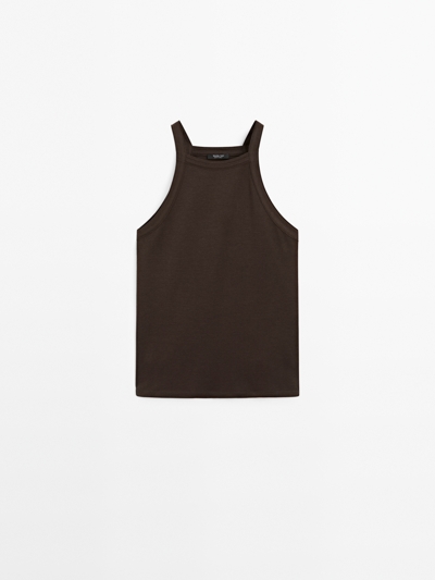 Zara Топ-бандо из хлопкового микса