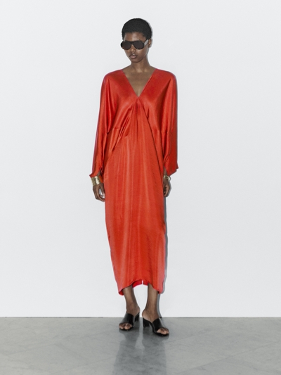 Zara Женское платье-халат из бархата - STUDIO