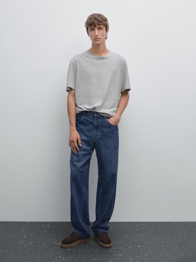 Zara Футболка из льна и хлопка в меланжевом стиле