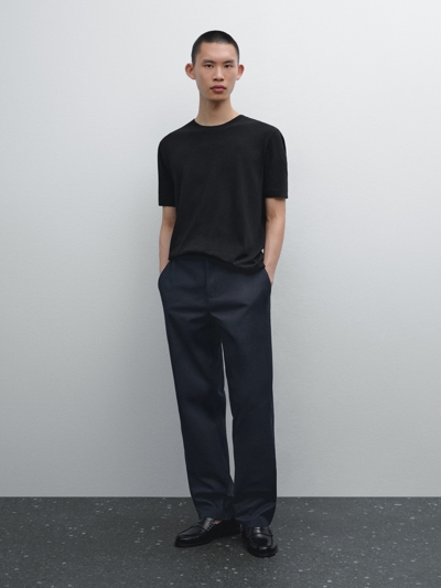 Zara Футболка с коротким рукавом из льняной и хлопковой смеси