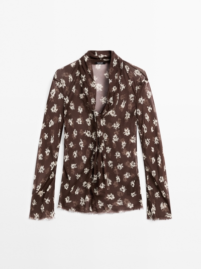 Zara Рубашка с галстуком-шарфом