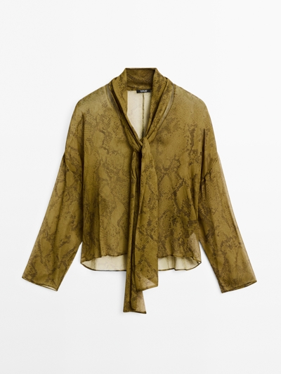 Zara Блузка с животным принтом