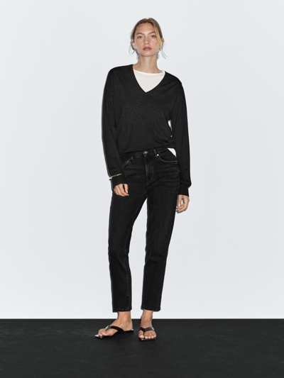 Zara Джинсы с завышенной посадкой и укороченной длиной прямого кроя