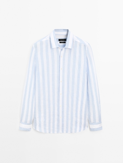 Zara Рубашка с широкой полоской и обычной посадкой