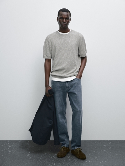 Zara Футболка с коротким рукавом из муллированного трикотажа купить с доставкой.