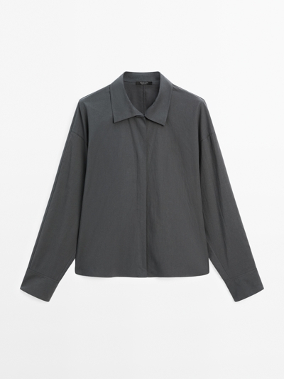 Zara Рубашка из хлопка LOOSE-FITTING 100%, MASSIMO DUTTI