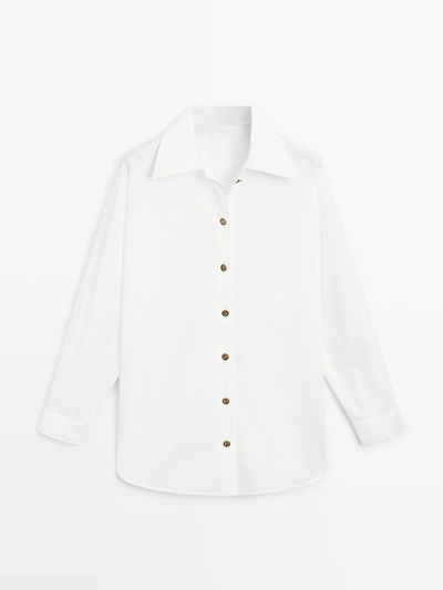 POPLIN SHIRT WITH GOLDEN BUTTONS