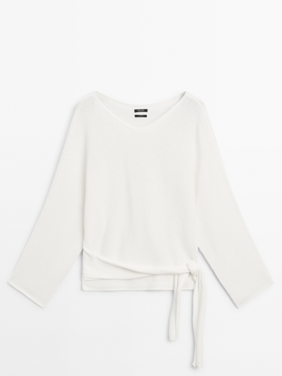 Zara Трикотажный свитер с деталью банта