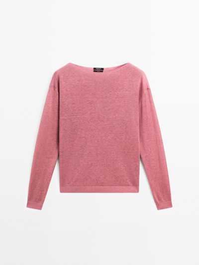 Zara Свитер с лодочкой из 100% льна