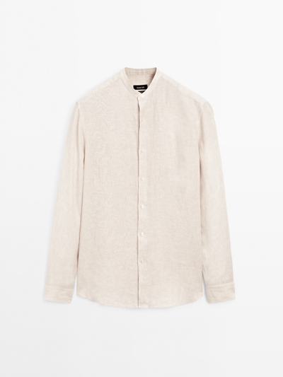 Zara Рубашка свободного кроя с стойким воротником