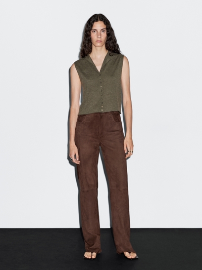 Zara Укороченный жилет из шерстяной смеси