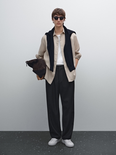 Zara Рубашка из 100% льна