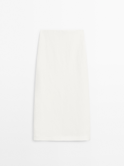 Zara Прямая юбка-миди из конопли