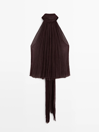 PLEATED HALTER TOP - STUDIO
