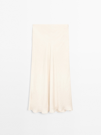 Zara Миди-юбка из блестящего атласа FLOWING купить с доставкой.