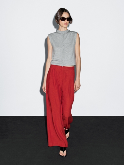 Zara Жилет из шерстяно-вискозной смеси в укороченном стиле