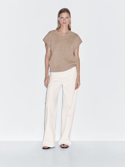 Zara Вязаный жилет из шерсти купить с доставкой.