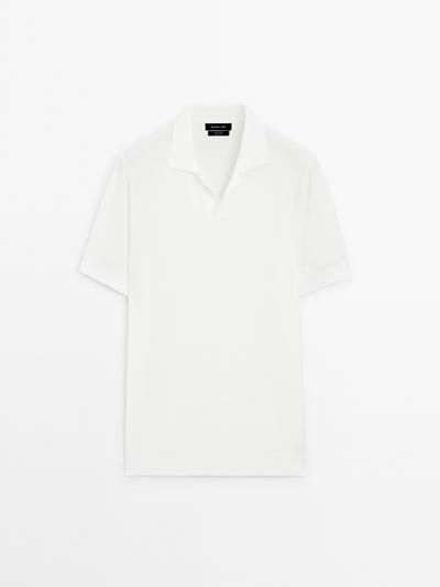 Zara Поло с короткими рукавами из текстурированного вязаного полотна