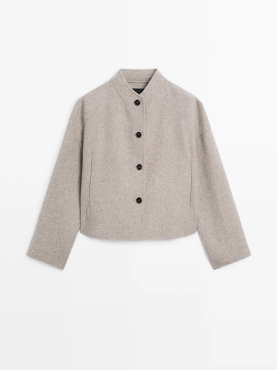 SHORT COAT WITH WOOL TURTLENECK