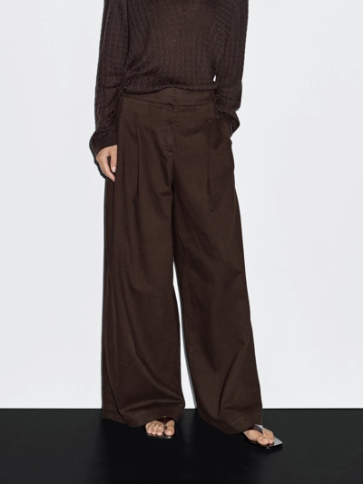 HIGH-WAISTED WIDE-LEG TROUSERS