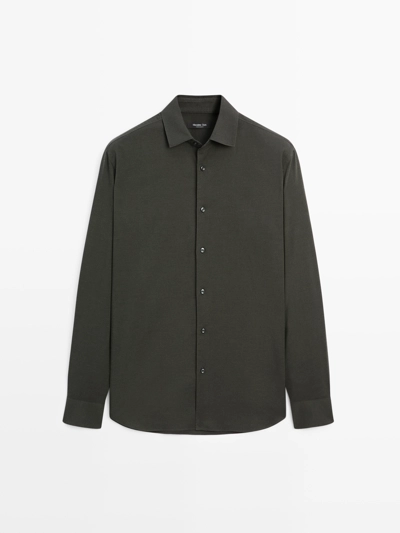 SLIM FIT TWILL MELANGE SHIRT