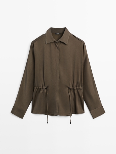 Zara Рубашка со шнуровкой на талии купить с доставкой.