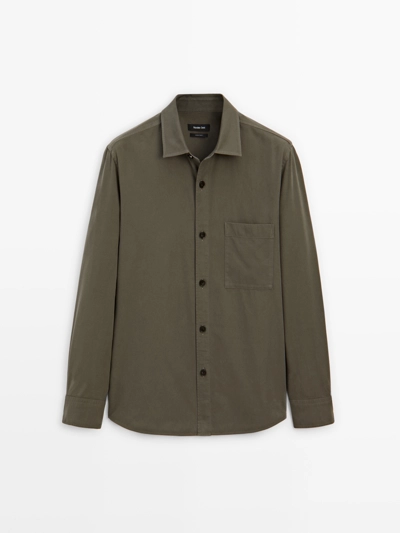 100% COTTON SHIRT WITH POCKET DETAIL