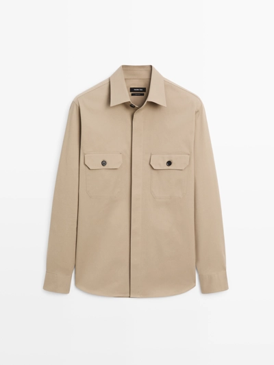 Рубашка-овершерт из хлопковой смеси с карманами