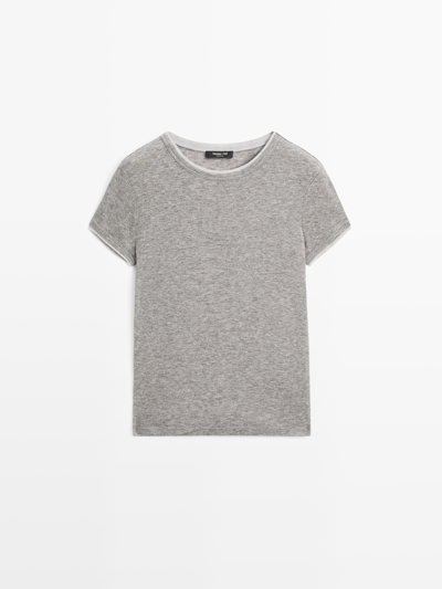 Zara Футболка с коротким рукавом и двойной отделкой