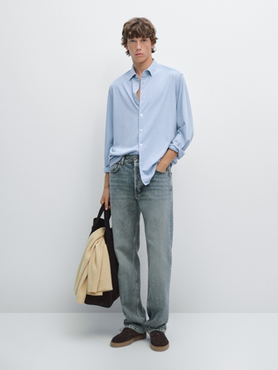 Zara Рубашка SLIM FIT с эластичностью