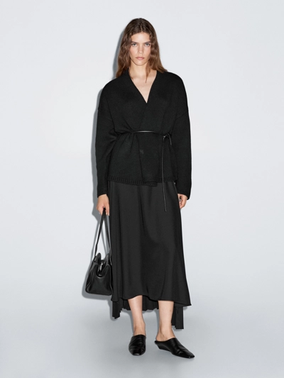 LONG KNIT CARDIGAN WITH BELT