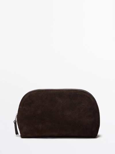 SPLIT LEATHER TOILETRY BAG