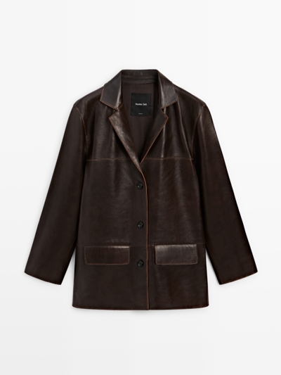 Zara Куртка из натуральной кожи нубука