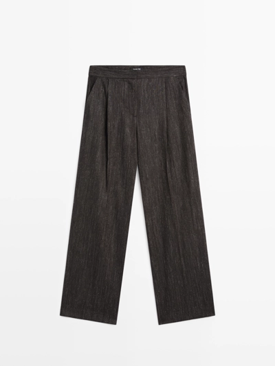 DARTED FLECKED TROUSERS