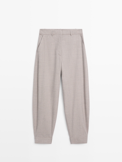 Zara Брюки из шерстяной смеси с деталями пряжки