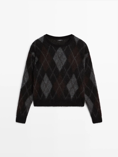 ARGYLE KNIT WOOL AND ALPACA SWEATER