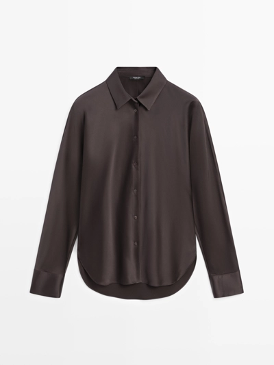 SATIN BATWING SLEEVE SHIRT