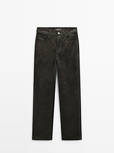 Zara Брюки с прямыми штанинами из бархата