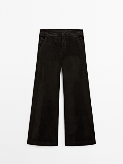 Zara Брюки-палаццо из вельвета средней посадки купить с доставкой.