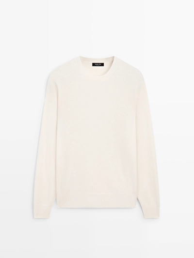 WOOL BLEND CREW NECK KNIT SWEATER