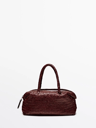 SMALL WOVEN NAPPA LEATHER SATCHEL BAG