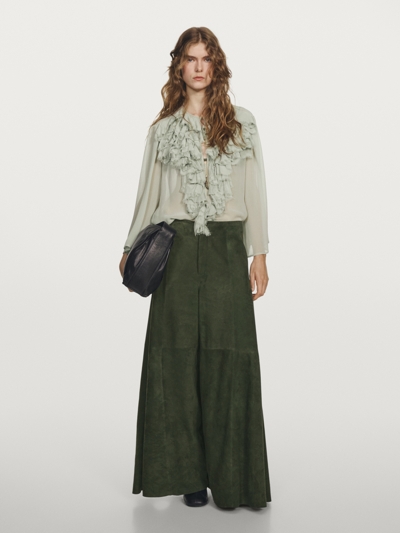 Zara Замшевые широкие брюки - STUDIO