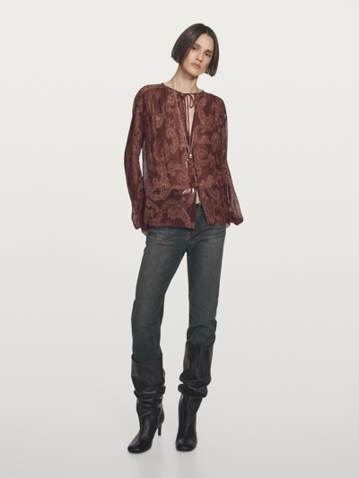 Zara Блуза с плавным пейсли купить с доставкой.